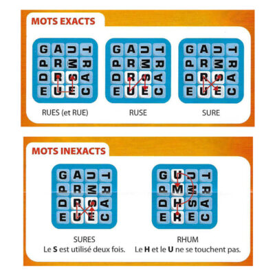Jeu de lettres Boggle utilisé pour trouver des mots de 7 lettres avec deux e