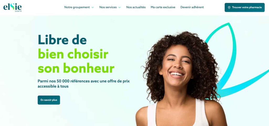 Page d'accueil de l'intranet Elsie Santé pour les professionnels de santé