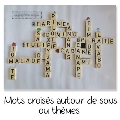 Grille de mots croisés illustrant des mots commençant par CH
