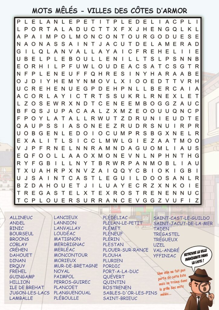 Grille de mots mêlés illustrant les astuces pour trouver des mots sans voyelles