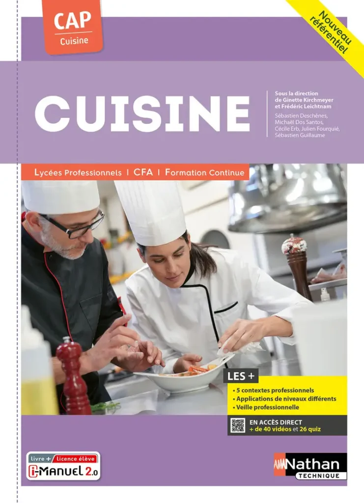 Illustration de cuisine professionnelle tirée d’un manuel scolaire CAP Cuisine