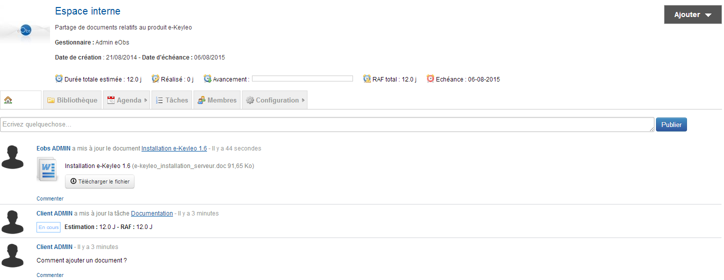 Interface LEO intranet