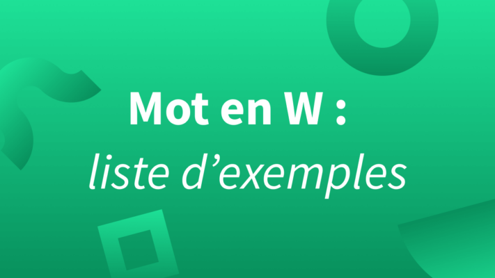 Illustration colorée avec des mots de 5 lettres contenant un W pour enrichir son vocabulaire