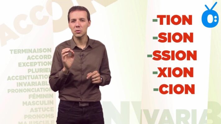 Exemples de mots en français terminés par des suffixes -tion, -sion et -ssion