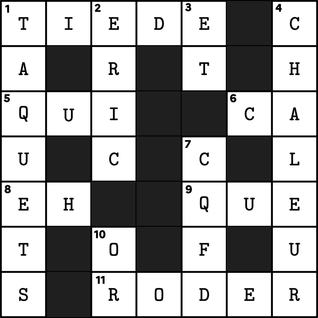 Grille de mots croisés illustrant des mots de 6 lettres se terminant par on