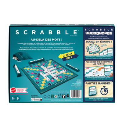 Jeu de Scrabble avec lettres visibles illustrant un mot de 8 lettres avec double M