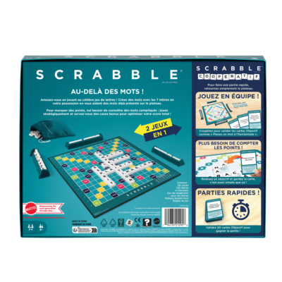 Jeu de Scrabble avec lettres posées sur un plateau, illustrant des mots de 8 lettres commençant par B